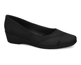 Sapato Comfortflex Linha Confoto Feminino Anabela PRETO