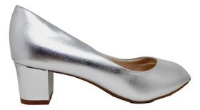 Sapato confortável feminino beira rio metalizado original