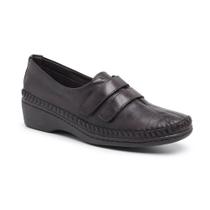 Sapato Conforto em Couro Lk Store com Costura Manual e Fita Auto Colante