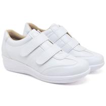 Sapato Conforto Feminino Tênis Ortopédico Anabela tiras autocolantes