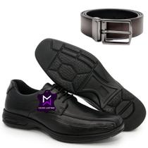 Sapato Conforto Masculino Couro Legitimo + Cinto Dupla Face Sapato Conforto Masculino Couro Legitimo + Cinto Dupla Face