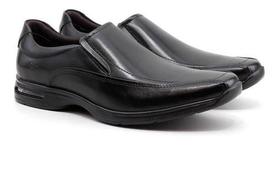 Sapato Couro Preto Democrata Air Spot Masculino Original