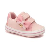 Sapato de Bebê Klin Rosa Solado Seguro Macio Confortável Sapato de Bebê Klin Rosa Solado Seguro Macio Confortável