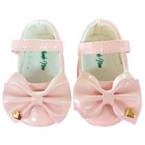 Sapato De Bebe Menina com Laço e detalhe coração Mundo Nina Kids Sapato De Bebe Menina com Laço e detalhe coração Mundo Nina Kids