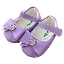 Sapato De Bebe Menina com Laço e detalhe coração Sapato De Bebe Menina com Laço e detalhe coração