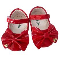 Sapato De Bebe Menina com Laço e detalhe coração