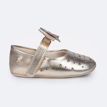 Sapato de Bebê Pampili Nina Laço e Coraçôes Dourado Sapato de Bebê Pampili Nina Laço e Coraçôes Dourado