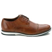 Sapato de Couro Masculino Oxford Social Casual Confortável Brogue Premium - Logaly