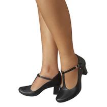 Sapato de Dança de Salão Preto Salto Confortavel Duani