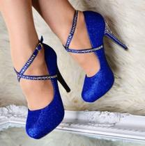 Sapato de Salto Azul N37
