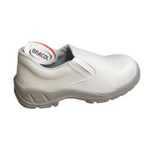 Sapato de segurança branco elástico solado pu bidensidade bse bracol bico plástico ca 29951