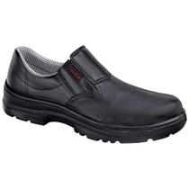 Sapato de Segurança Conforto em Couro, Preta, com Elástico, Nº 37