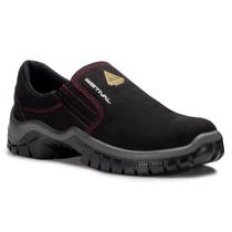 Sapato de Segurança em Microfibra Estival Preto e Vermelho WO10023S2PTVM - Bico Composite - CA 32293