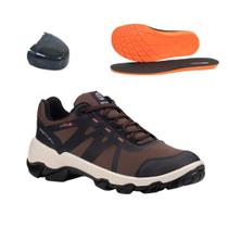 Sapato de Segurança Hybrid Smart Brown Estival Marrom HB30003S1BW Bico Composite CA 47750 Brinde Palmilha PU Gel