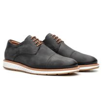 Sapato Derby Couro Masculino Cadarço Elegante Moderno Moda