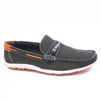 Sapato Drive Mocassim Masculino Couro Nobuck Militar Laranja Ref.C8010 Cla-Cle Sapato Drive Mocassim Masculino Couro Nobuck Militar Laranja Ref.C8010 Cla-Cle