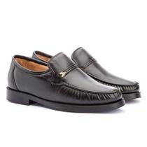 Sapato em Couro Estilo Mocassim Preto Casual Social Andralev Conffort
