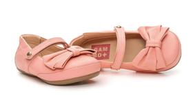 Sapato em couro legítimo cor rosa Danone Gambo menina