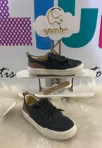 Sapato em couro legítimo Gambo menino, cadarço em elástico abertura em ziper Sapato em couro legítimo Gambo menino, cadarço em elástico abertura em ziper