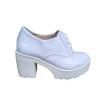 Sapato Fem Amarrar Moda Ind Oxford Salto Grosso Plataforma Sapato Fem Amarrar Moda Ind Oxford Salto Grosso Plataforma