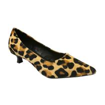 Sapato Fem Bottero Scarpin Couro Animal Print Onça 372305-8 Sapato Fem Bottero Scarpin Couro Animal Print Onça 372305-8