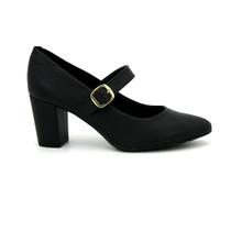 Sapato Feminina 7377.106 Salto Grosso Social Confortavel Fivela