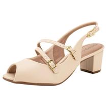 Sapato Feminina Bico Aberto Scarpin Salto Alto Grosso Moda