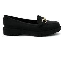 Sapato Feminina Modare 7357.106 Mocassim Salto Baixo Social Fivela