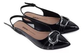 Sapato Feminino Baixo Fivela Dakota Sling Back Bico Fino D0211 Sapato Feminino Baixo Fivela Dakota Sling Back Bico Fino D0211
