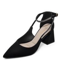 Sapato Feminino Bebecê Salto Alto REF: 7019-035 NOBUCK-BRILHO