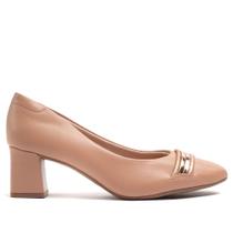 Sapato Feminino Beira Rio Bico Quadrado Nude