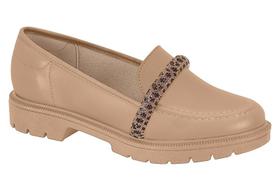 Sapato Feminino Beira Rio Mocassim Loafer Flatform Strass