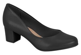 Sapato Feminino Beira Rio Scarpin Bico Redondo Salto Baixo Grosso Conforto