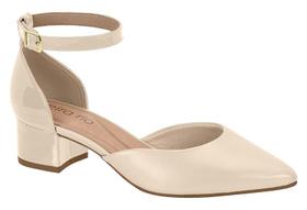 Sapato Feminino Beira Rio Scarpin Salto Baixo Grosso Bico Fino Conforto