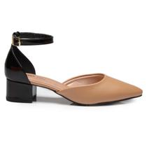 Sapato Feminino Beira Rio Scarpin Salto Baixo Grosso Bico Fino Conforto