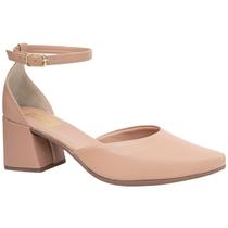 Sapato Feminino Bico Fino Social Scarpin Salto Médio Grosso Confortável Via Angel 9102.