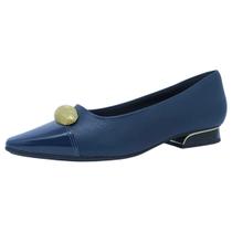 Sapato Feminino Bloco Salto Baixo Metalizado Moda Piccadilly