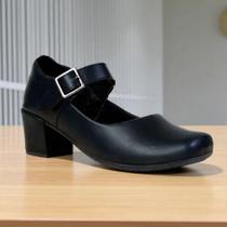 Sapato Feminino Boneca com Fivela e Salto Bloco Salto Grosso Delicado Sapato Feminino Boneca com Fivela e Salto Bloco Salto Grosso Delicado