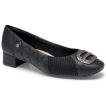 Sapato Feminino Campesí Salto Baixo Bloco Preto L9091-0005