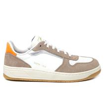 Sapato Feminino Casual Cano Baixo Couro Legitimo Branco Bege Laranja