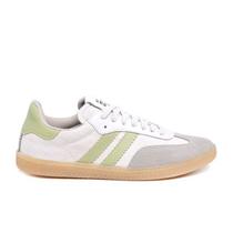 Sapato Feminino Casual Cano Baixo Couro Legitimo Cinza C/verde Classico