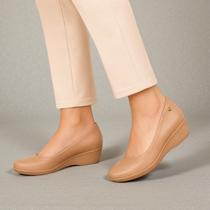 Sapato Feminino Casual Salto Anabela Baixa Comfortflex 2494301