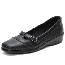 Sapato Feminino Conforto Macio em Couro Legitimo de Carneiro Forrado Cor Preto Sapato Feminino Conforto Macio em Couro Legitimo de Carneiro Forrado Cor Preto