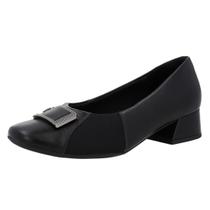 Sapato Feminino Couro Salto Bloco Baixo Confortavel Usaflex