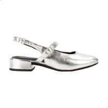 Sapato feminino dakota slingback prata metalizado original