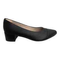 Sapato Feminino Elegante Bico Fino Verniz Salto Bloco Baixo Flat Shoes Original Ref 11002 Sapato Feminino Elegante Bico Fino Verniz Salto Bloco Baixo Flat Shoes Original Ref 11002