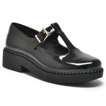 Sapato Feminino Mary Jane Verniz Preto Via Marte 250-006-01