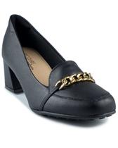 Sapato feminino mocassim com salto bloco médio