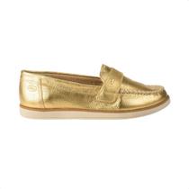 Sapato Feminino Mocassim Dakota De Couro Dourado Sapato Feminino Mocassim Dakota De Couro Dourado