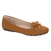 Sapato Feminino Mocassim Moleca Acolchoado - Camel